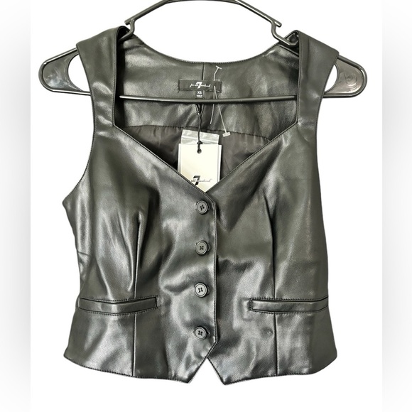 NWT 7 FOR ALL MANKIND Faux Leather Vest - Picture 1 of 4